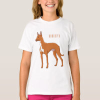 Pharaoh hound dog cartoon illustration 