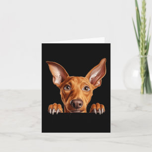 Pharaoh Hound Dog Mum Dad Peeking Puppy Card