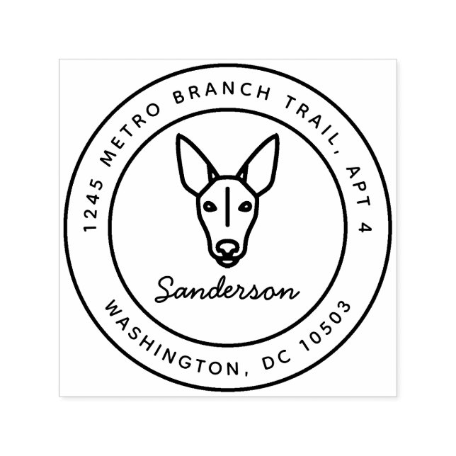 Pharaoh Hound Dog Return Address Stamp Self-Inking (Design)