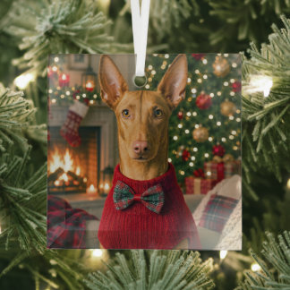Pharaoh hound glass tree decoration