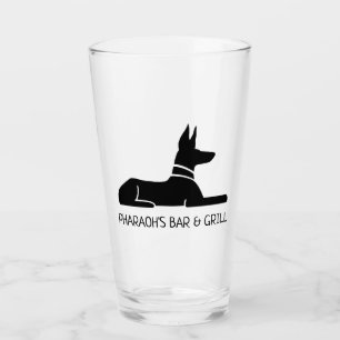 Pharaoh Hound Hieroglyph Dog Personalised Glass