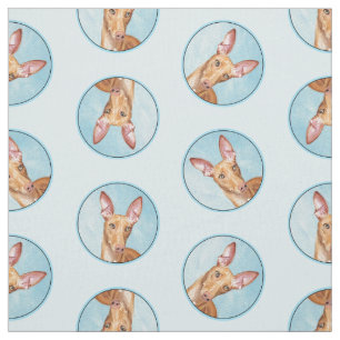 Pharaoh Hound Painting Chestnut Original Dog Art Fabric