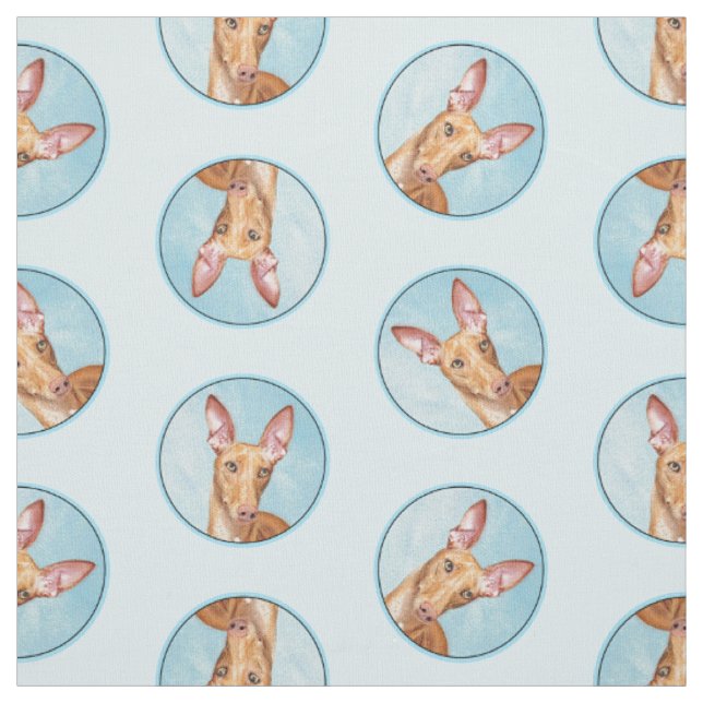 Pharaoh Hound Painting Chestnut Original Dog Art Fabric (Swatch)