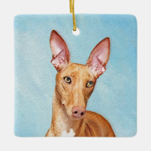 Pharaoh Hound Painting - Cute Original Dog Art Ceramic Ornament