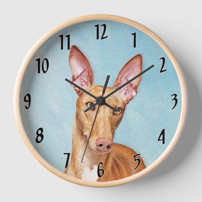 Pharaoh Hound Painting - Cute Original Dog Art Clock (Front)