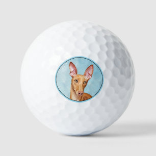 Pharaoh Hound Painting - Cute Original Dog Art Golf Balls