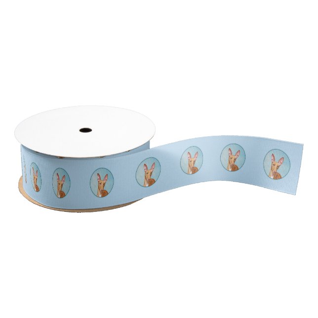 Pharaoh Hound Painting - Cute Original Dog Art Grosgrain Ribbon (Spool)