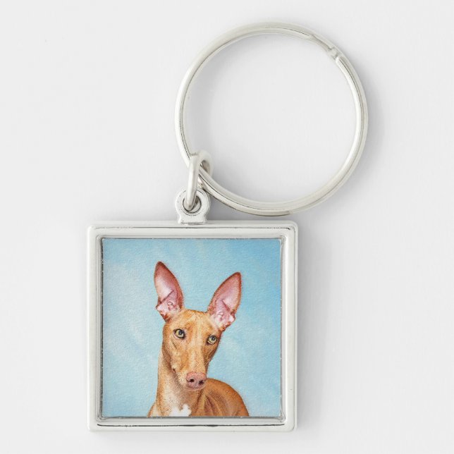 Pharaoh Hound Painting - Cute Original Dog Art Key Ring (Front)