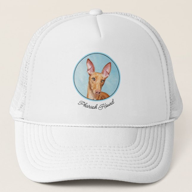 Pharaoh Hound Painting - Cute Original Dog Art Trucker Hat (Front)