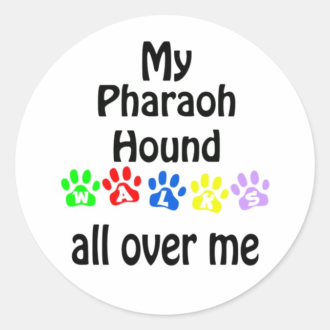 Pharaoh Hound Walks Design Classic Round Sticker (Front)