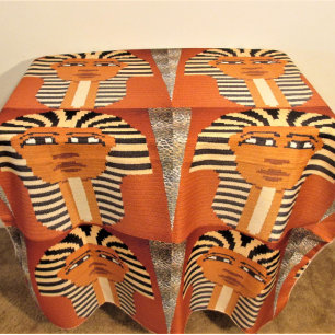 Pharaoh Kings Black Brown Artisan Crochet Print Tapestry