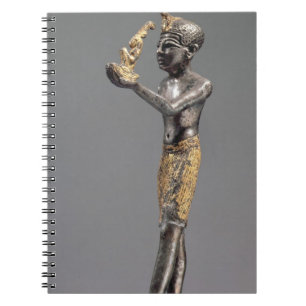 Pharaoh making an offering before the Goddess Maat Spiral Notebook