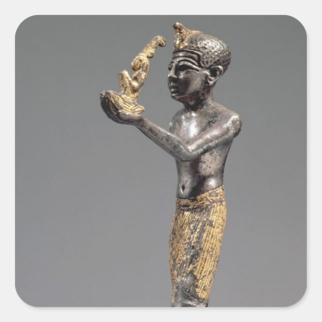 Pharaoh making an offering before the Goddess Maat Square Sticker (Front)