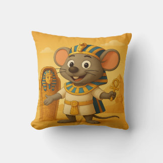 Pharaoh Mouse Cushion | Cartoon Egyptian Pyramids 
