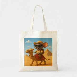 Pharaoh Mouse Tourist on Camel | Egyptian Pyramids Tote Bag