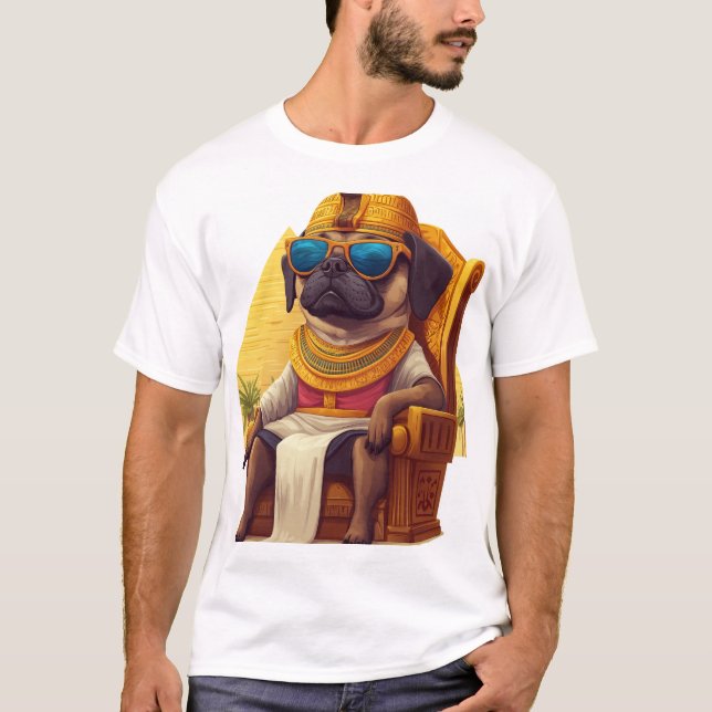Pharaoh Pug � Ancient Egypt Dog T-Shirt (Front)