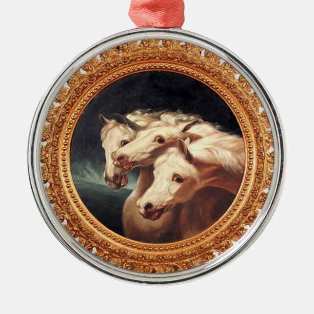 Pharaoh’s Chariot Horses Metal Tree Decoration (Front)