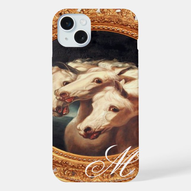 Pharaoh’s Chariot Horses Monogram iPhone Case (Back)