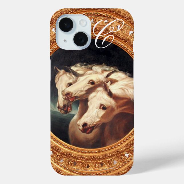 Pharaoh’s White Chariot Horses Monogram Case-Mate iPhone Case (Back)