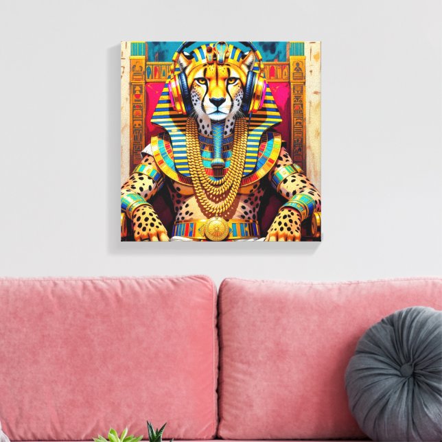 PHARAOH TUT-CHEETAH CANVAS PRINT (Insitu(LivingRoom))