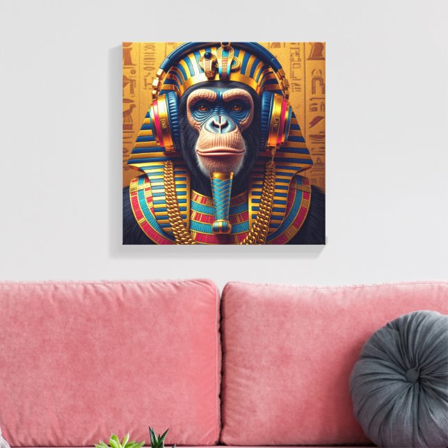 PHARAOH TUT-CHIMPANZEE 3 CANVAS PRINT (Insitu(LivingRoom))