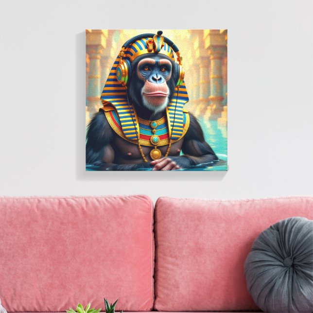 PHARAOH TUT-CHIMPANZEE 5 CANVAS PRINT (Insitu(LivingRoom))