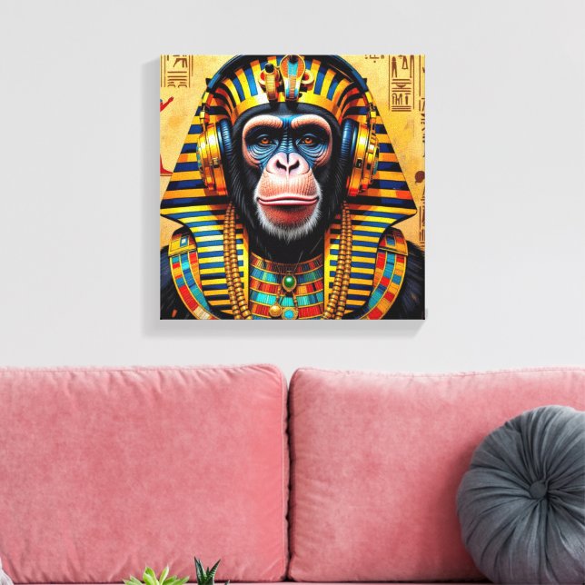 PHARAOH TUT-CHIMPANZEE CANVAS PRINT (Insitu(LivingRoom))