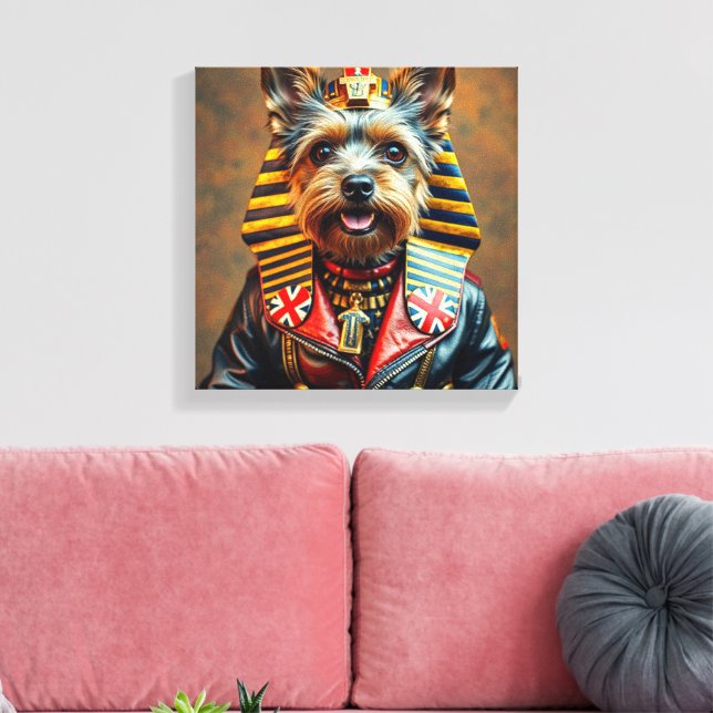 PHARAOH TUT-YORKSHIRE TERRIER 3 CANVAS PRINT (Insitu(LivingRoom))