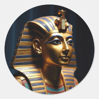 Pharaoh Tutankhamun’s Golden Mask Classic Round Sticker