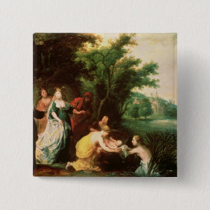 Pharaoh's Daughter Discovering Moses 15 Cm Square Badge