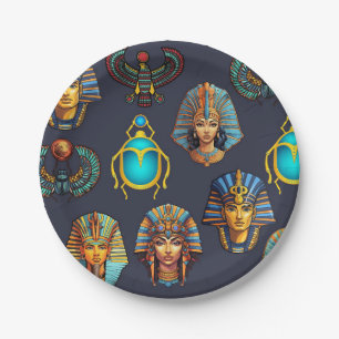 Pharaoh's Legacy: Antique Egyptian Patterns  Paper Plate