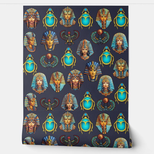 "Pharaoh's Legacy: Antique Egyptian Patterns  Wallpaper (Unrolling)