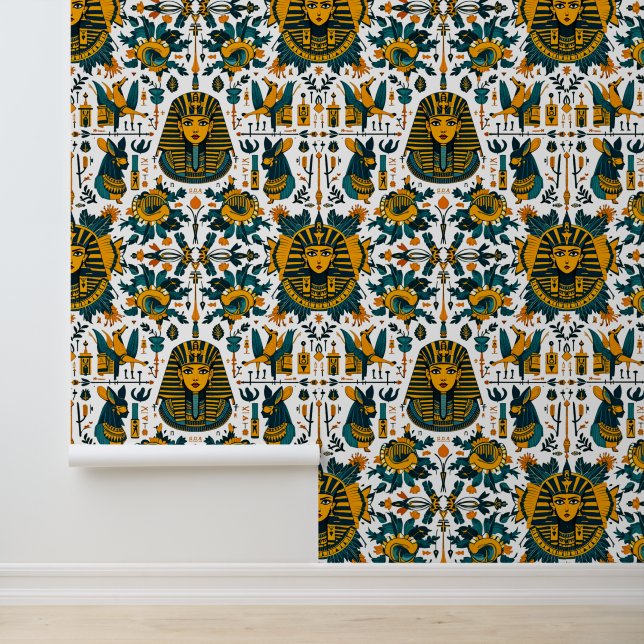 Pharaoh's Palette: Luxurious Egyptian Wallpaper (Application)