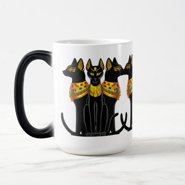 Pharaonic black cat magic mug (Left)