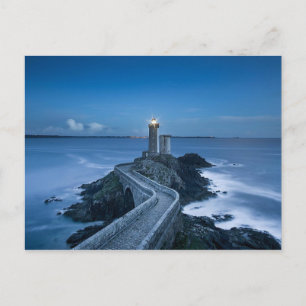 Phare du Petit Minou nuit Finistère France Postcard
