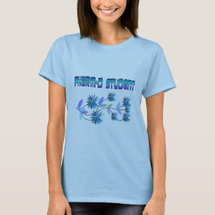 Pharm D Student Blue Flowers Design T-Shirt