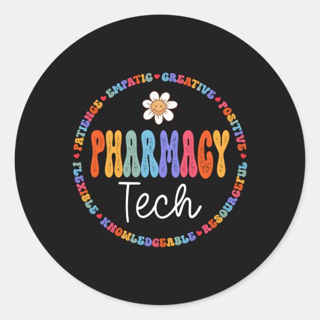 Pharm Tech Pharmacy Technician Medical Student Classic Round Sticker (Front)