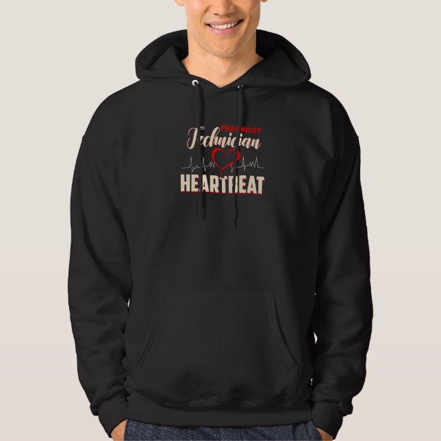 Pharma Tech Pharmacy Technician Heartbeat  1 Hoodie (Front)