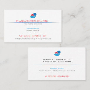 Pharmaceutical company Drug Store Business Card