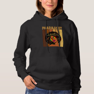 Pharmacist Afro African American Women Black Histo Hoodie