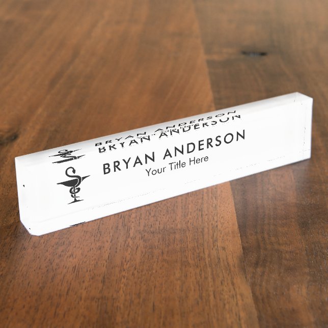 Pharmacist - Bowl of Hygeia Symbol Nameplate (Side)