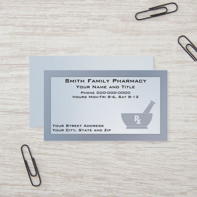 Pharmacist Business Card (Front/Back In Situ)