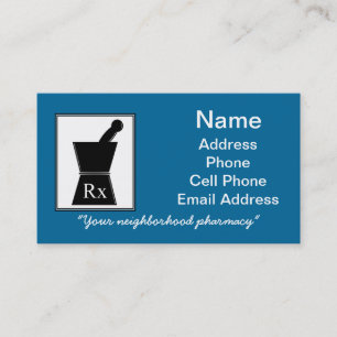 Pharmacist Business Cards Pestle and Mortar 3
