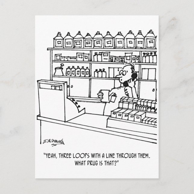 Pharmacist Cartoon 3109 Postcard (Front)