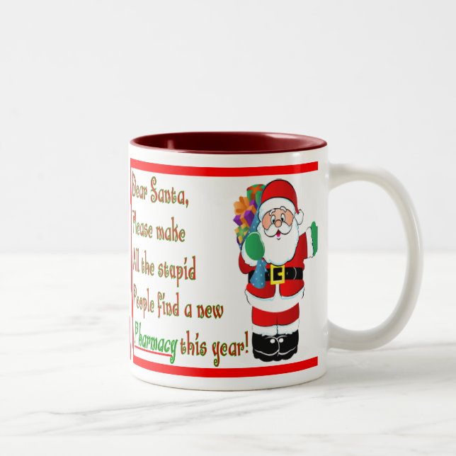 Pharmacist Christmas Cards & Gifts Two-Tone Coffee Mug (Right)