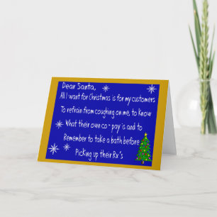 Pharmacist "DEAR SANTA" Christmas Themed Gifts Holiday Card