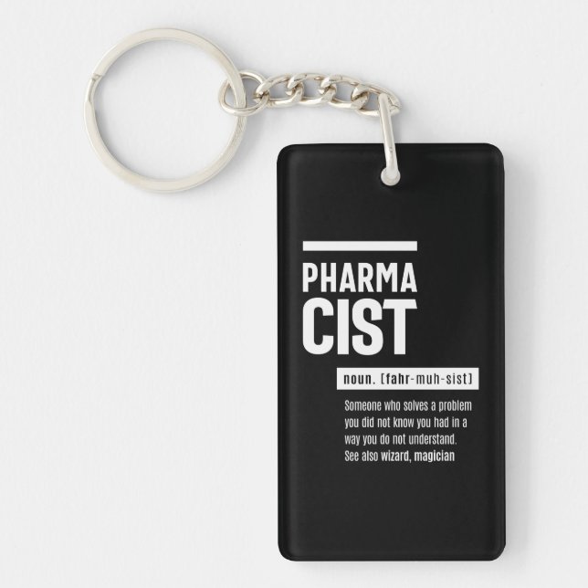 Pharmacist Definition Funny Gift Classic Key Ring (Front)