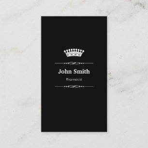 Pharmacist Elegant Royal Black White Business Card