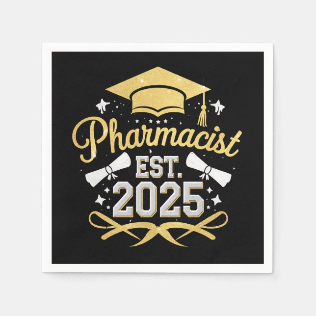 Pharmacist Est 2025 Pharmacy Graduation Napkin (Front)