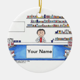 Pharmacist - Female Ceramic Tree Decoration